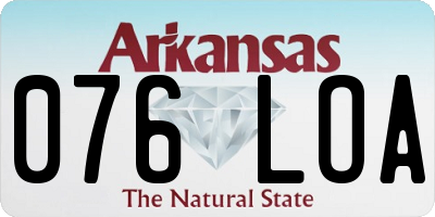 AR license plate 076LOA