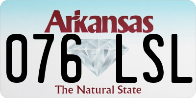 AR license plate 076LSL