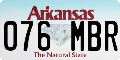 AR license plate 076MBR