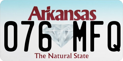 AR license plate 076MFQ