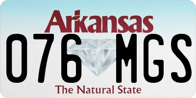 AR license plate 076MGS