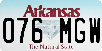 AR license plate 076MGW