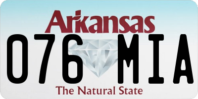 AR license plate 076MIA