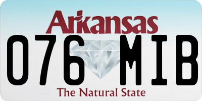 AR license plate 076MIB