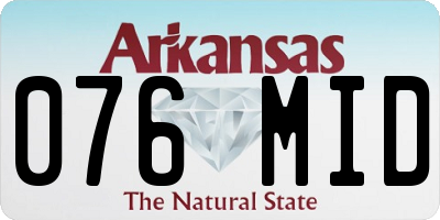 AR license plate 076MID