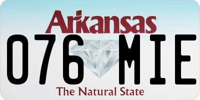 AR license plate 076MIE