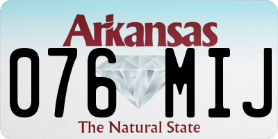 AR license plate 076MIJ
