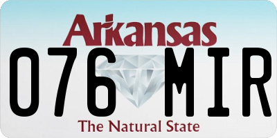 AR license plate 076MIR