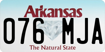 AR license plate 076MJA