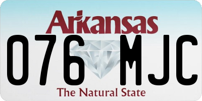 AR license plate 076MJC