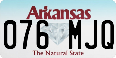 AR license plate 076MJQ