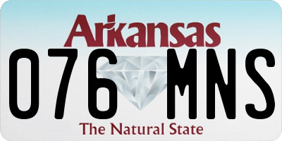 AR license plate 076MNS