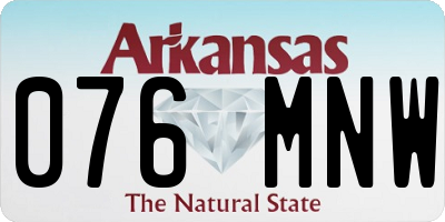 AR license plate 076MNW