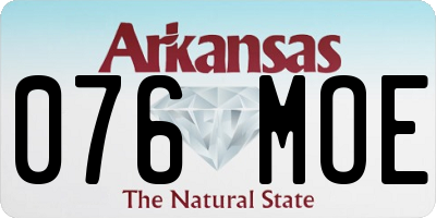 AR license plate 076MOE
