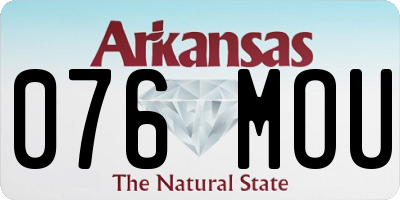 AR license plate 076MOU