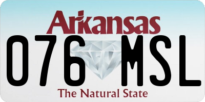AR license plate 076MSL