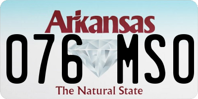AR license plate 076MSO