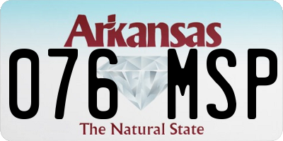 AR license plate 076MSP