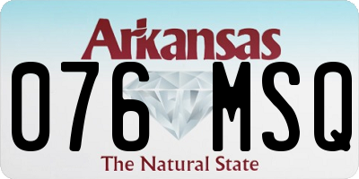 AR license plate 076MSQ