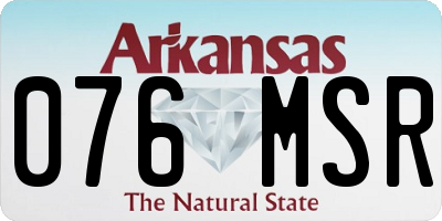 AR license plate 076MSR