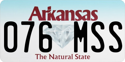 AR license plate 076MSS