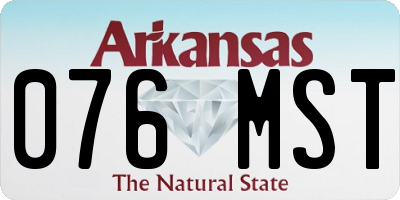 AR license plate 076MST