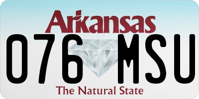 AR license plate 076MSU