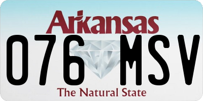 AR license plate 076MSV