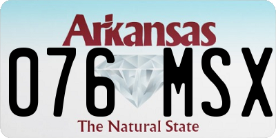 AR license plate 076MSX