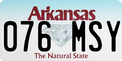 AR license plate 076MSY