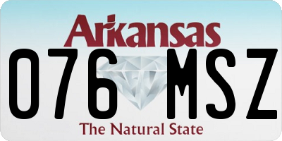 AR license plate 076MSZ