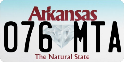 AR license plate 076MTA