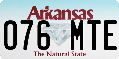 AR license plate 076MTE
