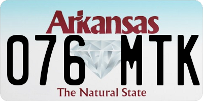AR license plate 076MTK