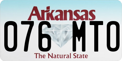 AR license plate 076MTO