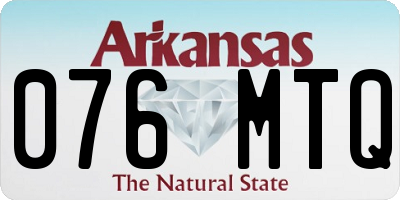 AR license plate 076MTQ
