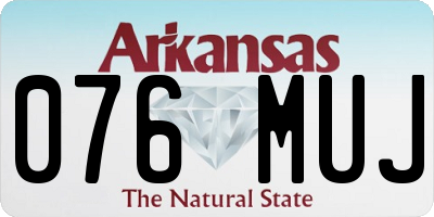 AR license plate 076MUJ