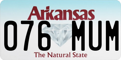 AR license plate 076MUM