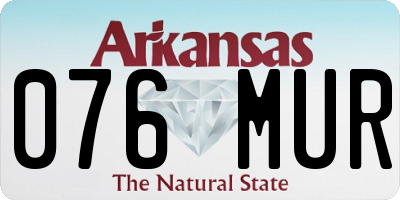 AR license plate 076MUR