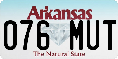 AR license plate 076MUT