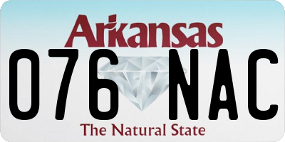 AR license plate 076NAC