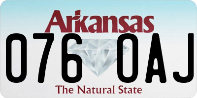 AR license plate 076OAJ
