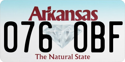 AR license plate 076OBF