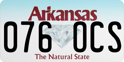 AR license plate 076OCS