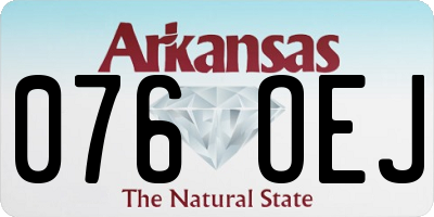 AR license plate 076OEJ