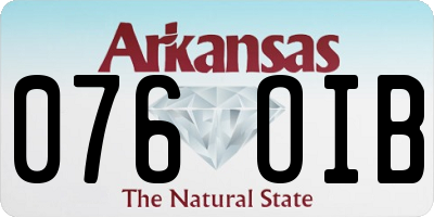 AR license plate 076OIB