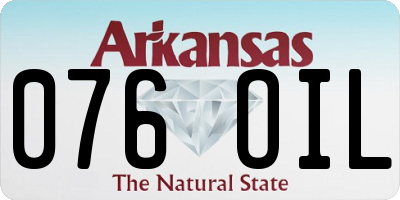AR license plate 076OIL