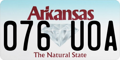 AR license plate 076UOA