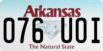 AR license plate 076UOI