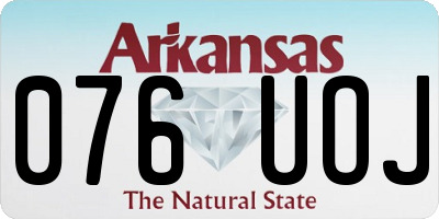 AR license plate 076UOJ
